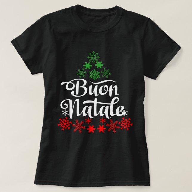 T-shirt Italien Noël Boule Natale Flocon de neige Italie A (Design devant)