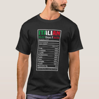 T-shirt Italien Nutrition Facts Funky Italien Italie T Shi