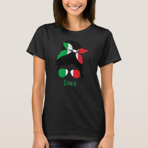 T-shirt Italienne fille Italie fille Italia femme Drapeau 