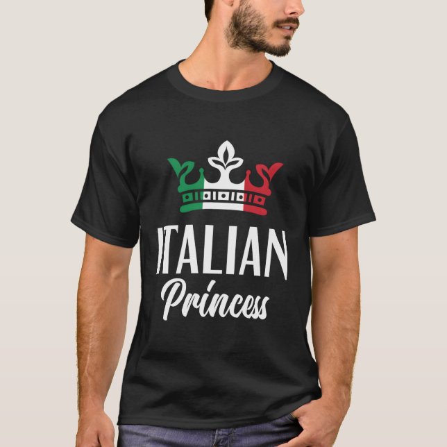 T-shirt Italienne Princesse Fière Italie Drapeau Italien (Devant)