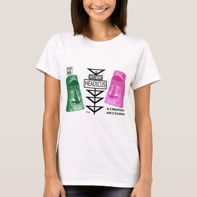 T-shirt Itinéraire 66 Kingman de vert et de rose de (Devant)