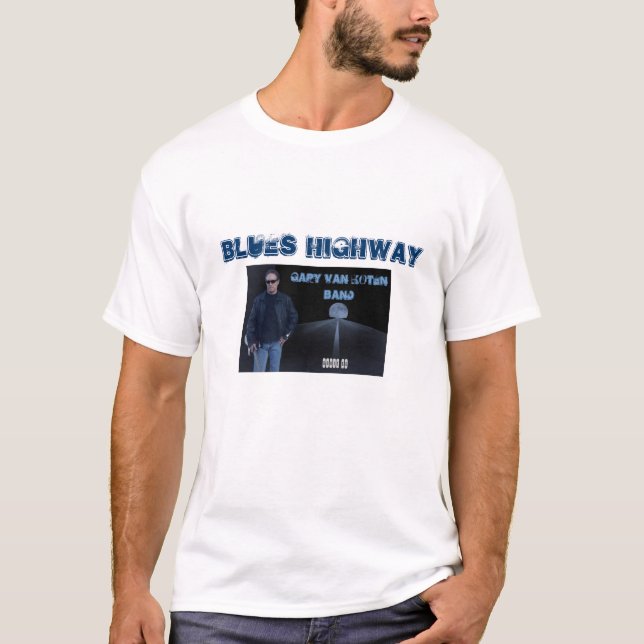 T-shirt Itinéraire 66 W de route de bleus (Devant)