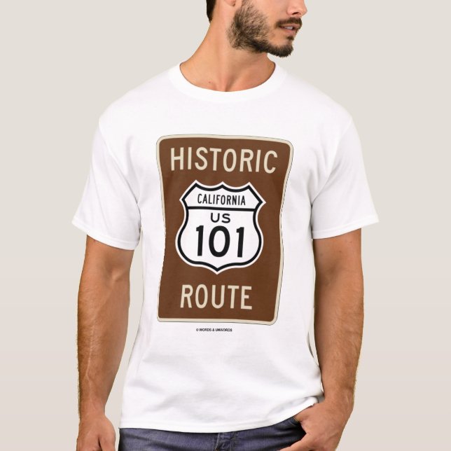 T-shirt Itinéraire historique des USA 101 (signe de (Devant)
