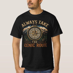 T-shirt Itinéraire Scénique de Randonnée Compas de Montagn