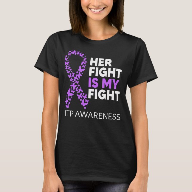 T-shirt ITP Sensibilisation Son combat Idiopathie Purple R (Devant)