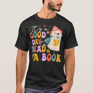T-shirt It's A Good Day To Read A Book Groovy Retro Floral