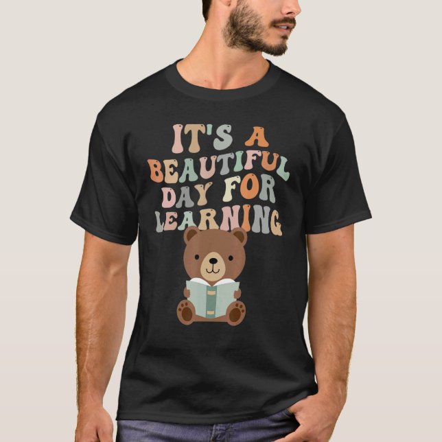 T-shirt It's Beautiful Day For Learning Retro Teacher 3 (Devant)