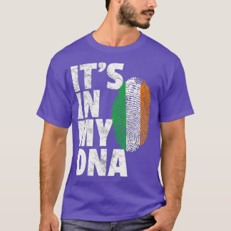 T-shirt ITS DANS MON ADN Irlande Drapeau National Pride Ro