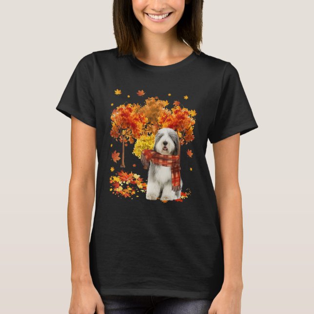 T-shirt It's Fall Y'all Old English Sheepdog Autumn Tree F (Devant)