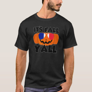 T-shirt It's Fall Y'all Thanksgiving Pumpkin France Glasse