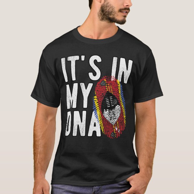T-shirt It's in my DNA Eswatini Flag Fingerprints (Devant)