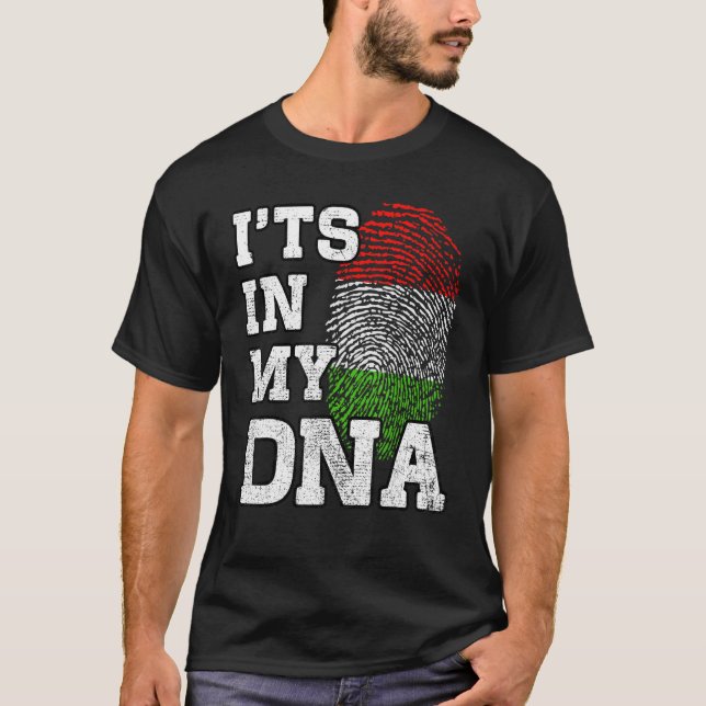 T-shirt It's In My DNA Hungarian Fingerprint Proud Hungary (Devant)
