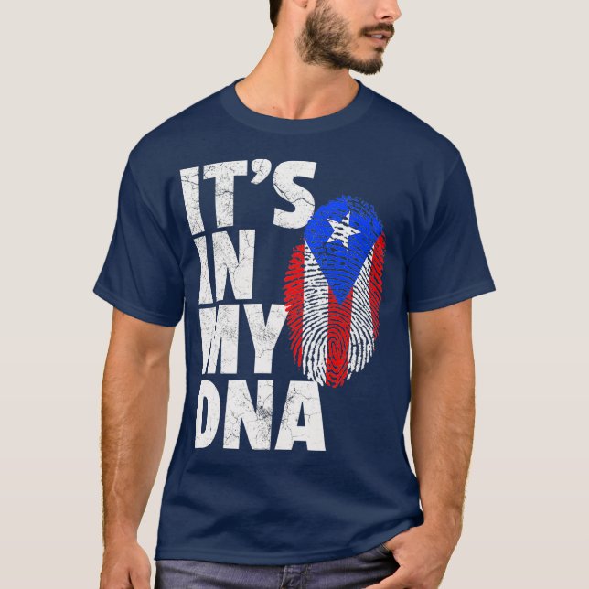 T-shirt ITS IN MY DNA Puerto Rico Rican Flag Shirt Mom (Devant)
