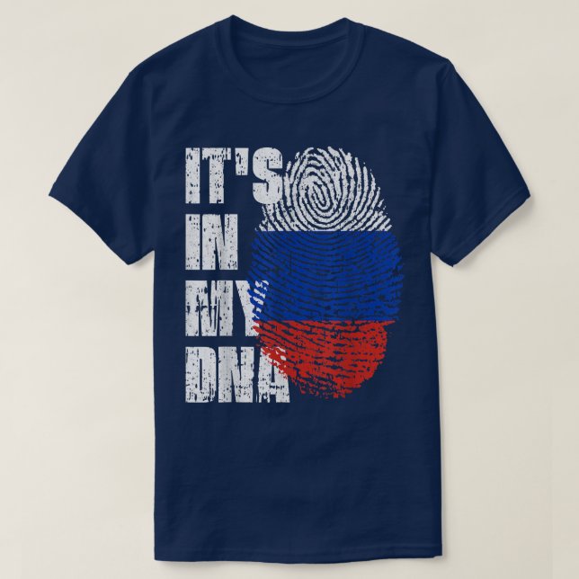 T-shirt IT'S IN MY DNA Russia Flag Russian  (Design devant)