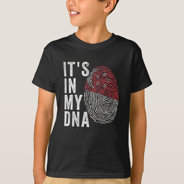 T-shirt It's In My DNA - Singapore Flag (Devant)