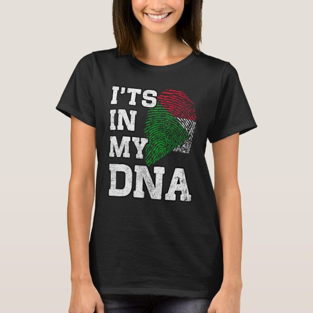 T-shirt It's In My DNA Sudanese Fingerprint Proud Sudan Fl (Devant)
