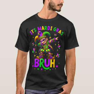T-shirt It's Mardi Gras Bruh Dabbing Leprechaun Jester New