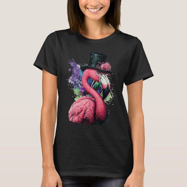 T-shirt It's Mardi Gras Yall Carnival Party Cool Flamingo  (Devant)
