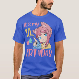 T-shirt It's My 10th Birthday Anime Birthday Girl 10 Years