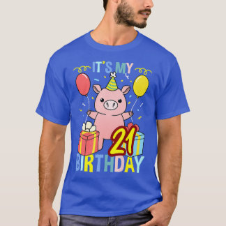 T-shirt Its My 21st Birthday Pig for Pig Lover Premium 