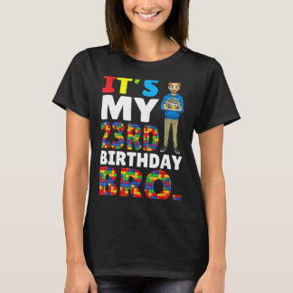 T-shirt Its My 23rd Birthday Bro Boy Cake Building Blocks 