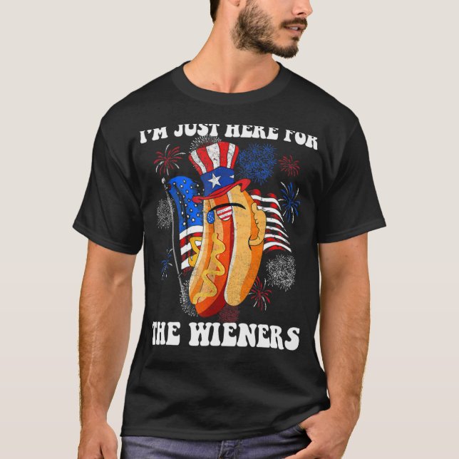 T-shirt It's Not 4th of July Until My Wiener Comes Out Fun (Devant)