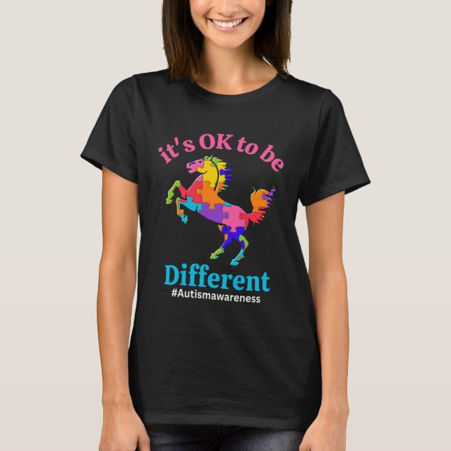 T-shirt Its Ok To Be Different Autism Awareness Acceptance (Devant)
