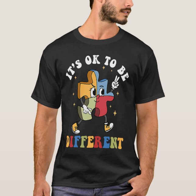 T-shirt It's Ok To Be Different Autism Awareness Puzzle Pi (Devant)