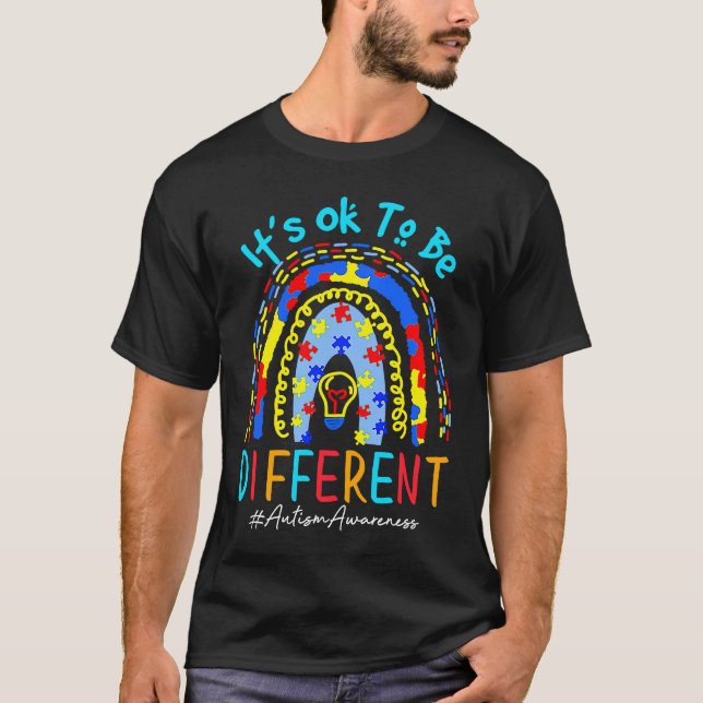 T-shirt Its Ok To Be Different Autism Awareness Puzzle Pie (Devant)