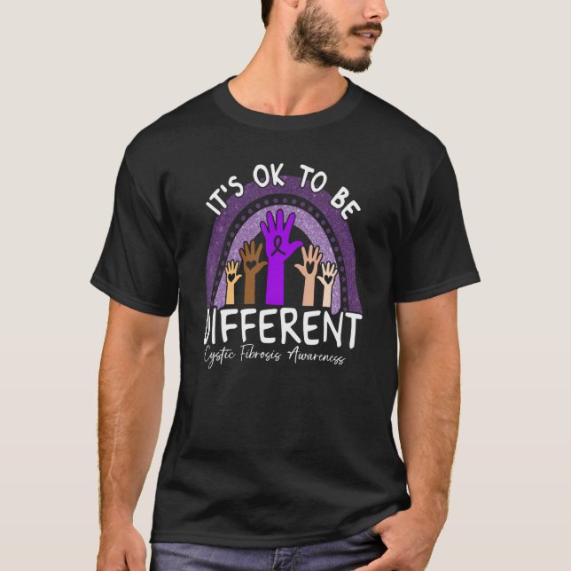T-shirt It's Ok To Be Different Cystic Fibrosis Awareness  (Devant)