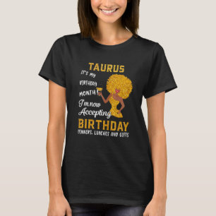 T-shirt Itu2019s Mon Anniversaire Black Women Taurus Avril