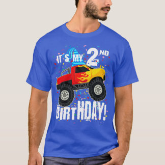 T-shirt Itx27s Mon 2e Camion Monster Anniversaire Pour 2 A