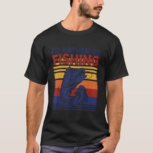T-shirt Iu2019d Plutôt Être Pêcheur Basse Pêcheur (Devant)