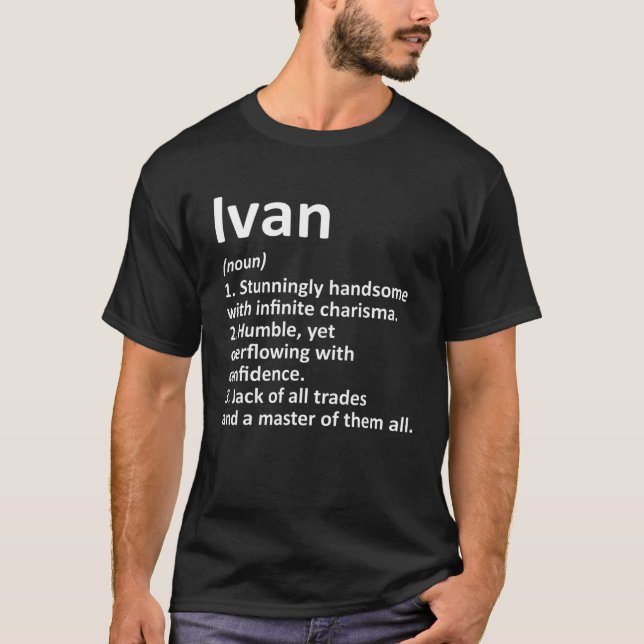 T-shirt IVAN Définition Nom personnalisé Funny Anniversair (Devant)