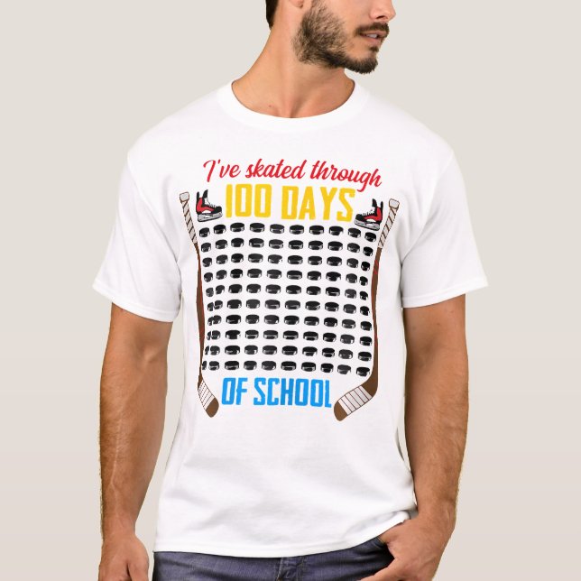 T-shirt Ive Patiné Pendant 100 Jours D'Étudiants De Hockey (Devant)