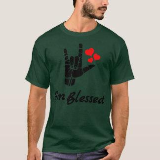 T-shirt Ix27M BLESSED ASL Sign Language Design 1