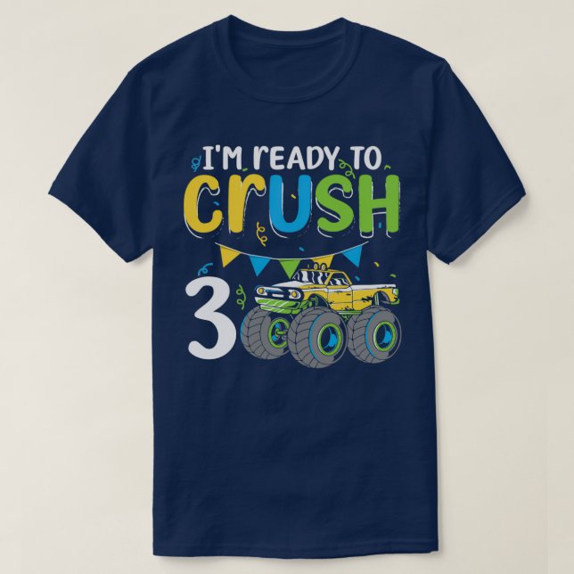 T-shirt Ix27m Prêt À Écraser Truck Lover 3 Ans 3e B (Design devant)