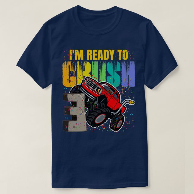 T-shirt Ix27m Prêt À Écraser Truck Lover 3 Ans 3e B (Design devant)