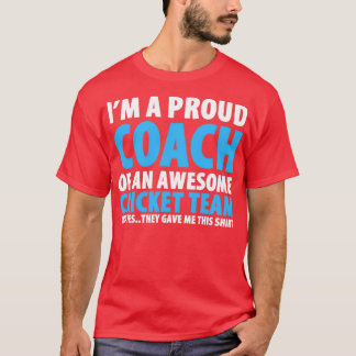 T-shirt Ix27M Un Entraîneur Fière D'Une Équipe De Cricket