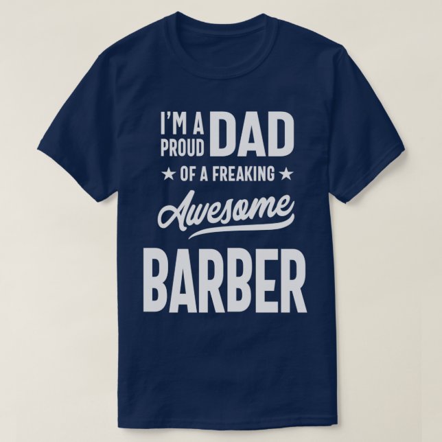 T-shirt Ix27m un papa fier d'un barbier fou (Design devant)