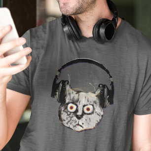T-shirt j.d. DJ Headphone Funny Cat