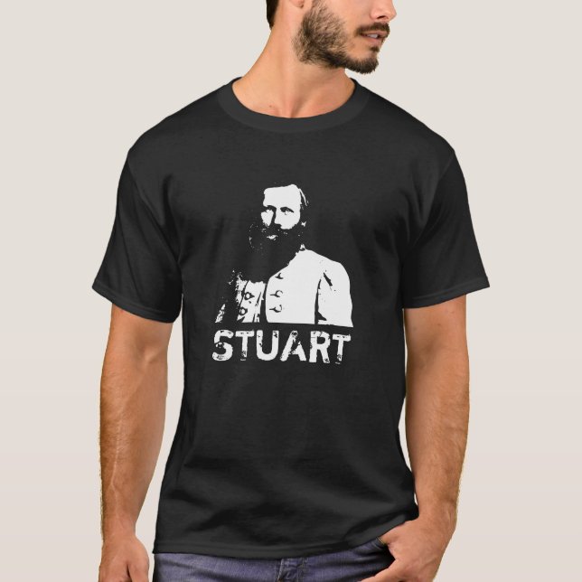 T-shirt J.E.B. général Stuart -- Noir et blanc (Devant)