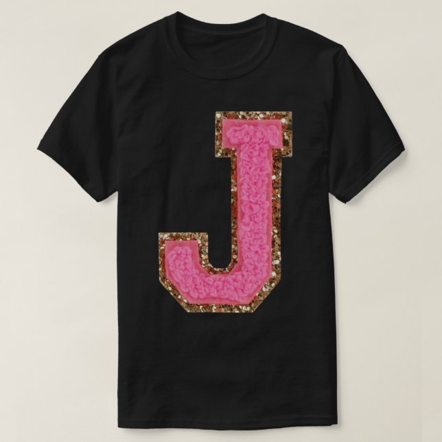 T-shirt J - Parties scintillant Bubblegum Varsity Lettre P (Design devant)