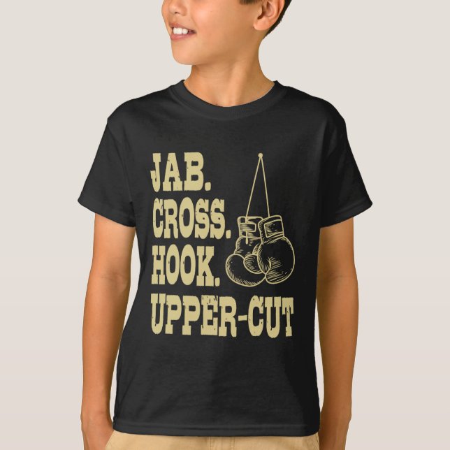 T-shirt Jabs. Croix. Crochet. Entraîneur de stagiaire en b (Devant)