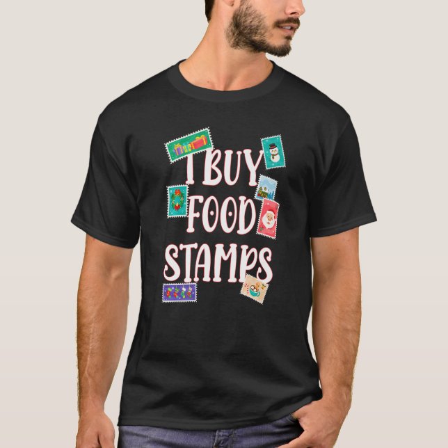 T-shirt J'achète des timbres alimentaires sur le dos (Devant)