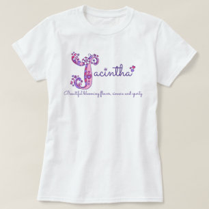 T-shirt Jacintha girls J name signifie chemise monographiq