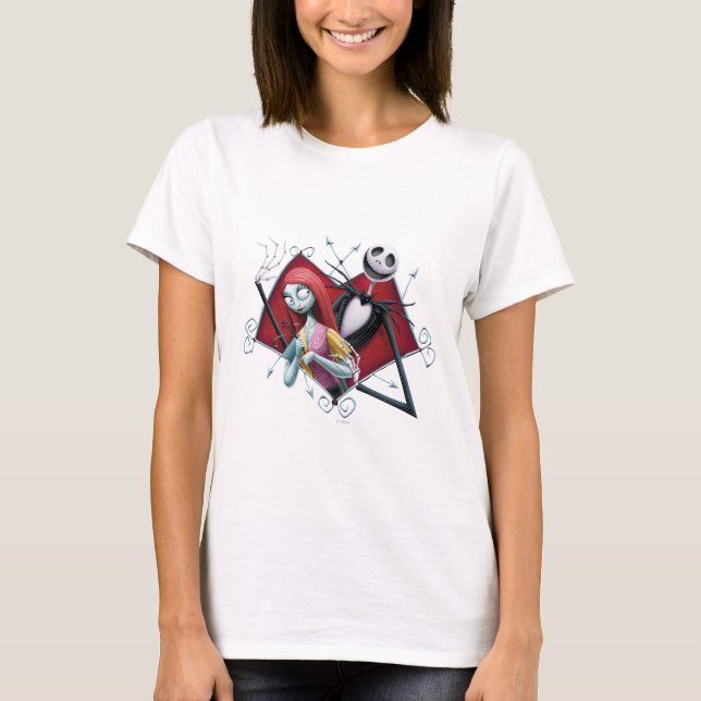 T-shirt Jack et Sally au coeur (Devant)