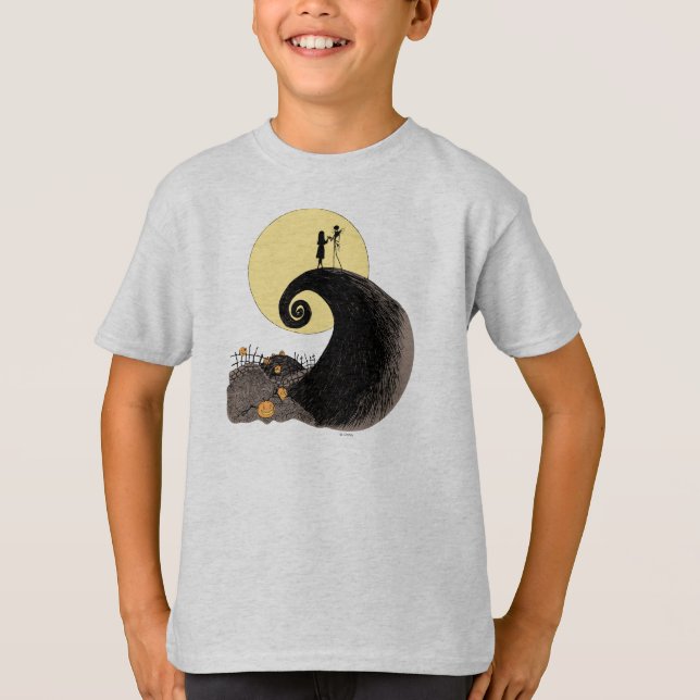 T-shirt Jack et Sally | Silhouette de lune (Devant)