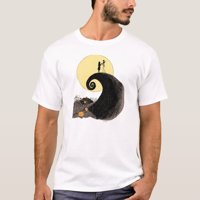 T-shirt Jack et Sally | Silhouette de lune (Devant)