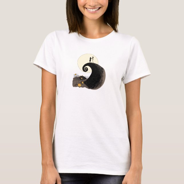 T-shirt Jack et Sally | Silhouette de lune (Devant)
